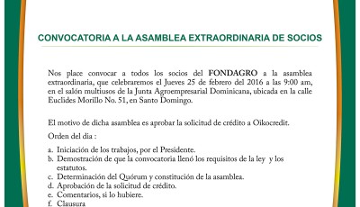  Asamblea Extraordinaria de Socios