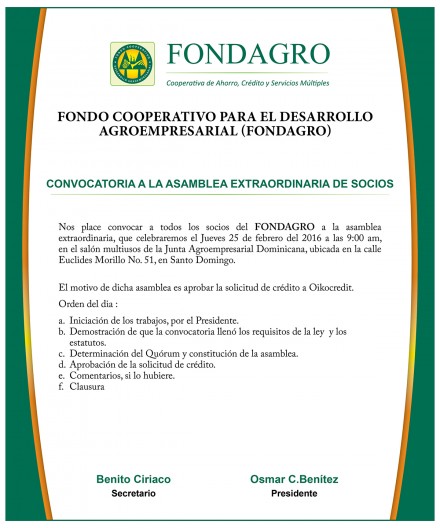  Asamblea Extraordinaria de Socios