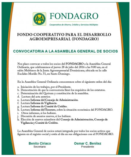 Asamblea General Ordinaria De Socios